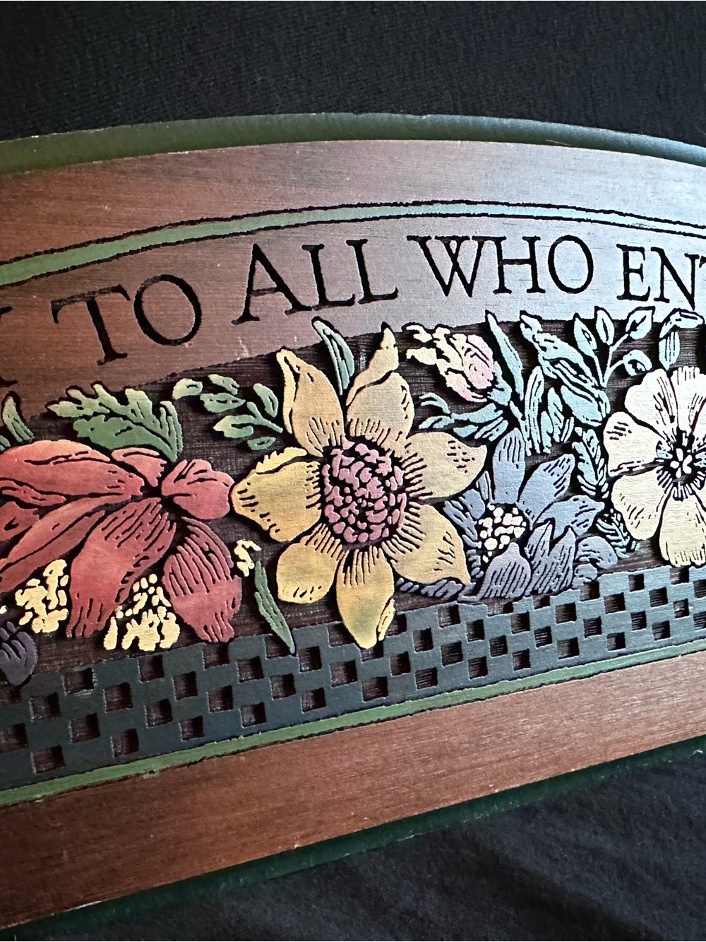 Woodcut Engraving Inc. Over Door Wall Hanging 1992